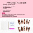 thumbnail image 4 of Ataúd largo OCOUYVD de Press on Nails con diseño floral 3D, 4 of 7