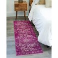 thumbnail image 2 of Unique Loom Richmond Medallion Border Rug  2' x 8' Runner Purple/Ivory, 2 of 2