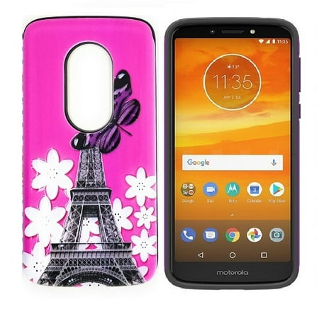 Phone Case for Motorola Moto E5 Go / Motorola Moto E5 Play / Moto E5 Cruise , Hybrid Shockproof Slim Cover Case (Pink Tower)