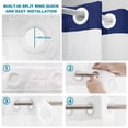 thumbnail image 4 of No Hook Shower Curtain, Navy Blue Black Ombre Shower Curtains for Bathroom with See Through Top Window, Modern Abstract Striped Gradient Waterproof & Washable Bath Curtain Small Stall 36"x78", 4 of 9