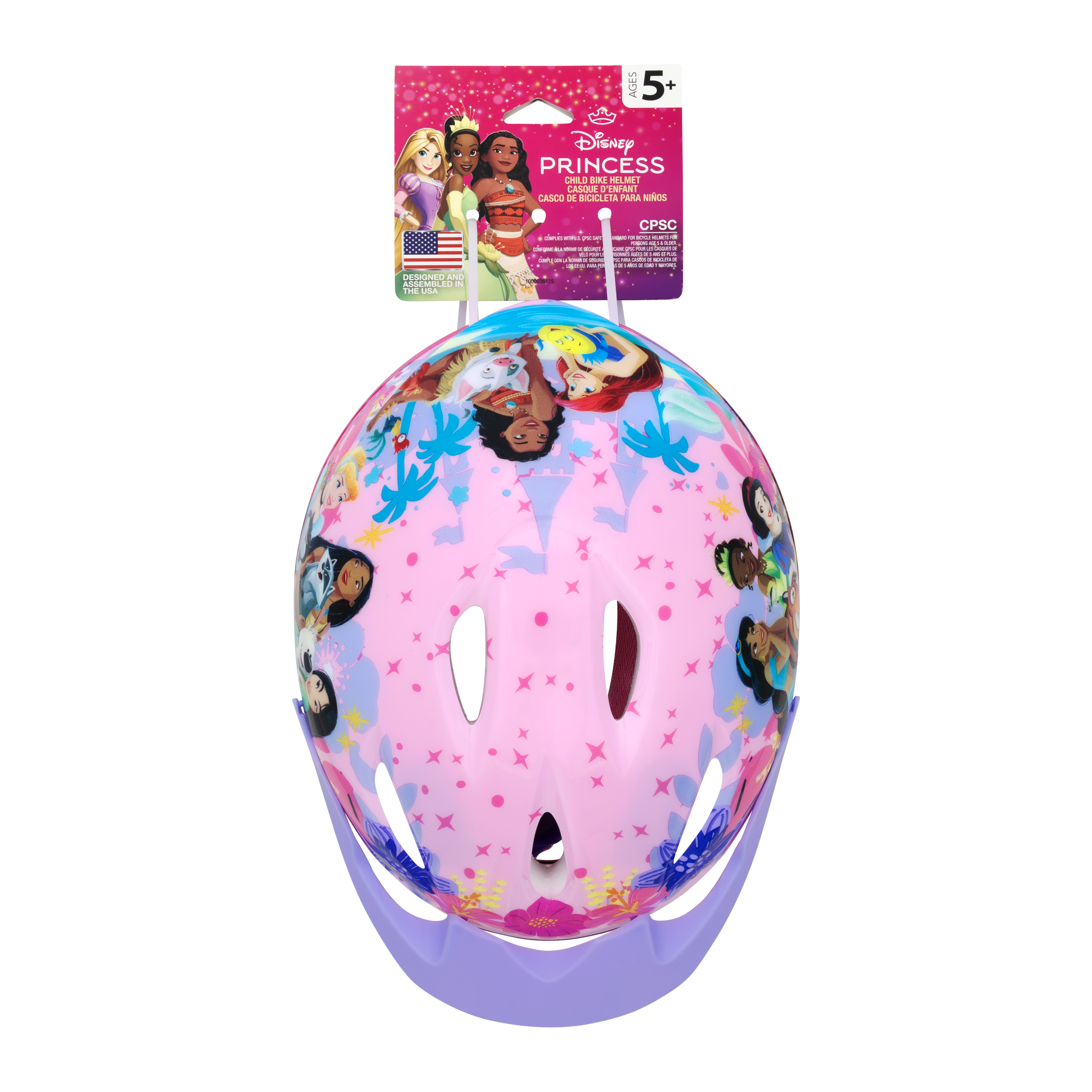 Disney Princess Kids Bike Helmet with Adjustable Fit for Ages 5+