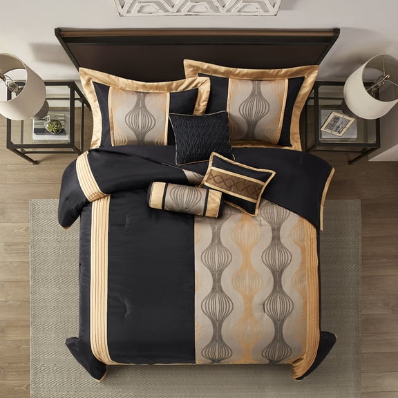 Nanshing Kath 7-Piece Luxury Bedding Comforter Set with Two BONUS Pillows