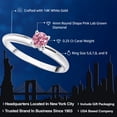 thumbnail image 2 of Gem Stone King 14K White Gold Pink Lab Grown Diamond Solitaire Engagement Ring for Women (0.25 Cttw, Round 4MM, Gemstone April Birthstone, Available in Size 5,6,7,8,9), 2 of 6