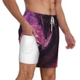 thumbnail image 2 of Balery Neon Futuristic Dragon Mens Swim Trunks Swim Shorts for Men Quick Dry Inseam Beach Shorts with Compression Liner Pocket-Medium, 2 of 9