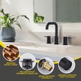 thumbnail image 4 of Wowow Widespread Double Handle High-Arc Bathroom Faucet with Pop-Up Drain in Matte Black, 4 of 7