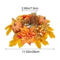 thumbnail image 3 of Fall Table Candle Rings,11" Artificial Maple Leaf Pumpkin Centerpiece Candleholder Wreath Thanksgiving Flower Harvest Farmhouse Decor, 3 of 6