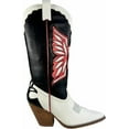 thumbnail image 3 of ARiderGirl Eagle Wing Women's Embroidery Mid-Calf Booties Stacked Leather Heel Pull-On Western Cowboy Style Boots, 3 of 5