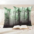 thumbnail image 3 of Teal Forest Outdoor Waterproof Pillow Covers, Vintage Foggy Woods Tree Mysterious Decorative Square Throw Pillowcase Sofa Cushion Sham for Patio/Couch/Chair, 20"x20" 2 Pack, 3 of 8