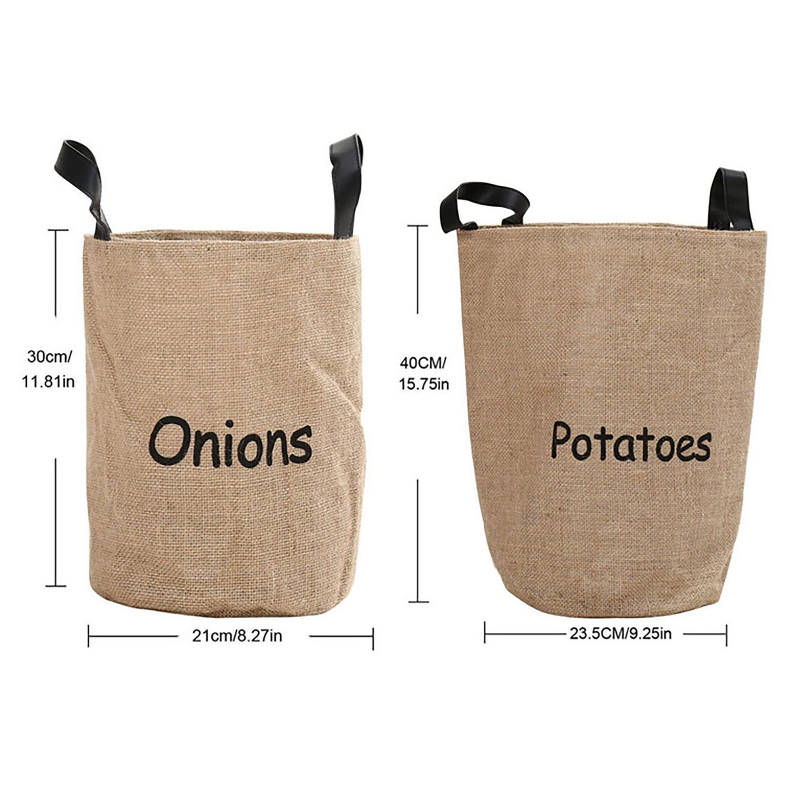 Breathable Jute Produce Storage Bags - Reusable Mesh Pouches for Potatoes, Onions and Root Vegetable Preservation in Pantry Closets(Khaki)