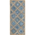 thumbnail image 1 of Unique Loom 3138957 2 ft. 6 in. x 6 ft. Bengal Runner Hand Braided Jute Rug, Blue, 1 of 1
