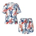 thumbnail image 2 of Yiaed Red Lobster Print Short Sleeve Pajama Sets for Women Casual Crew Neck 2 Piece Lounge Sets Women's Short-Sleeved Pajama-3X-Large, 2 of 5
