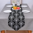 thumbnail image 3 of Cotton Linen Table Runners Halloween Skull Back and White Printed Kitchen Dining Burlap Table Decoration for Home Party Decor 16 x 72 Inch, 3 of 8