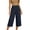 Navy, variant on SwiftWear Womens Cotton Capri Pants Casual Wide Leg Elastic Waist Summer Lightweight Cropped Loose Pants with Pockets