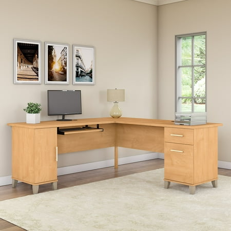 Somerset Maple Collection - Bush Furniture Somerset 72W L Shaped Desk in Maple Cross