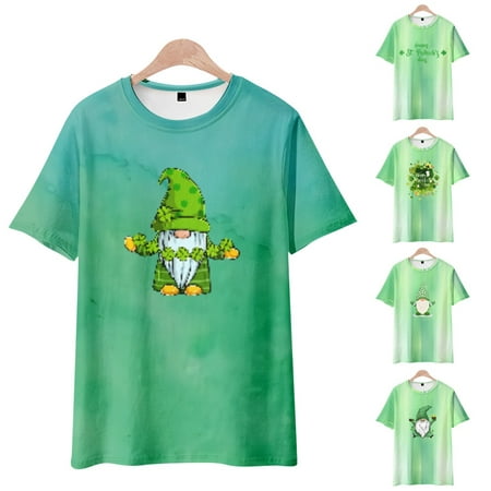 

LANLIN St. Patrick s Day Unisex Youth 3D Print Graphic T-Shirts Casual Tshirts Size 100-8XL