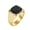 Gold, variant on Men's Stainless Steel Square Signet Ring Carbon Fiber Inlay Statement Ring Band Comfort Fit Thumb Ring Black Size 9