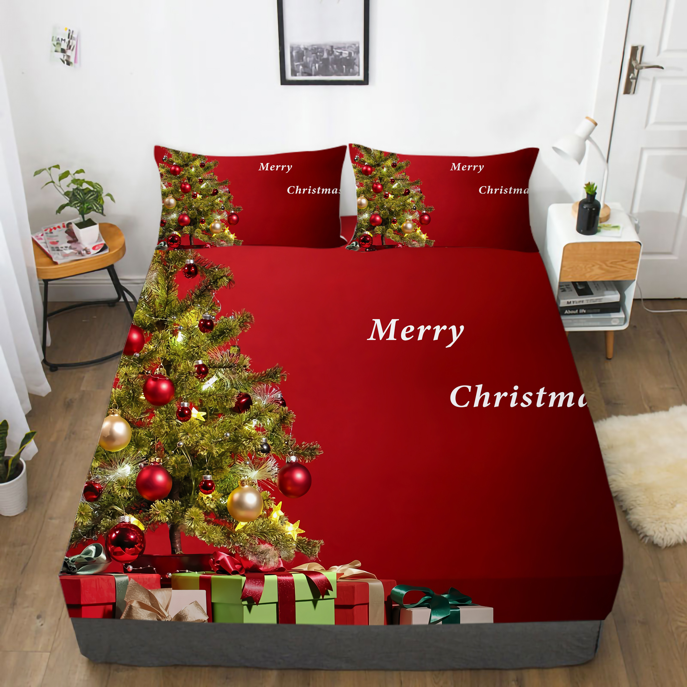Fashionable Fitted Sheets Highend Christmas Decoration Bed Sheets Home