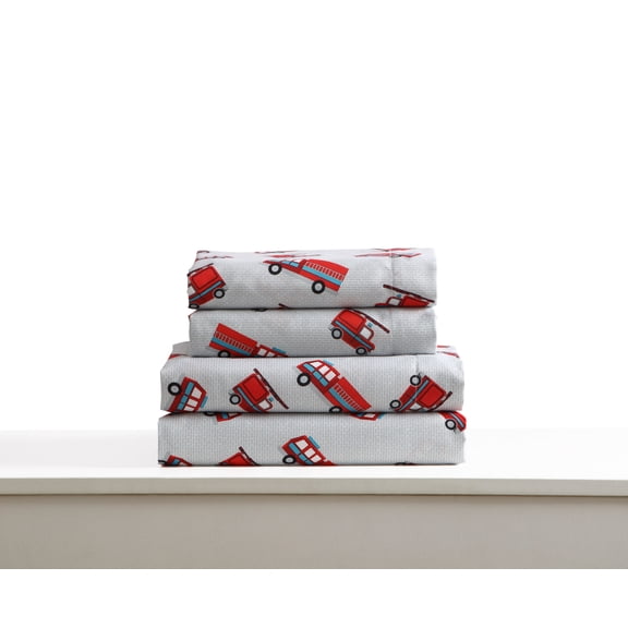 Kute Kids Ultra Soft Fire Trucks Multicolor Microfiber Pillowcases, Standard (2 Count)