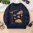 thumbnail image 2 of Gelikeya Boys Back To School Sweatshirts Long Sleeve Sweater Tops Casual Crewneck Fall Winter Clothes (Navy, 2-3 Years), 2 of 9