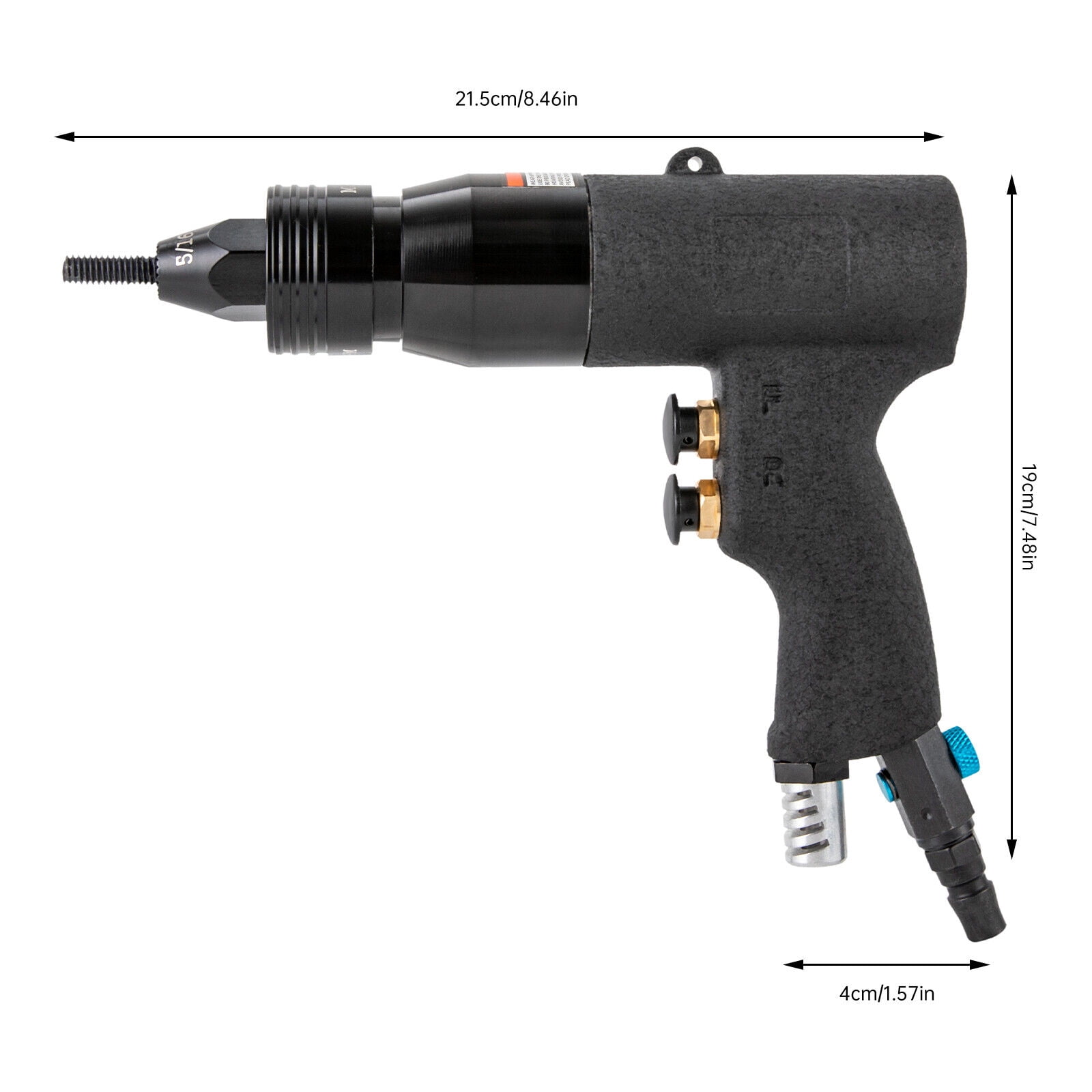 1/4" Pneumatic Rivet Nut Gun With 10-24''&1/4'' &5/16'' &3/8'' Automatic Nutsert