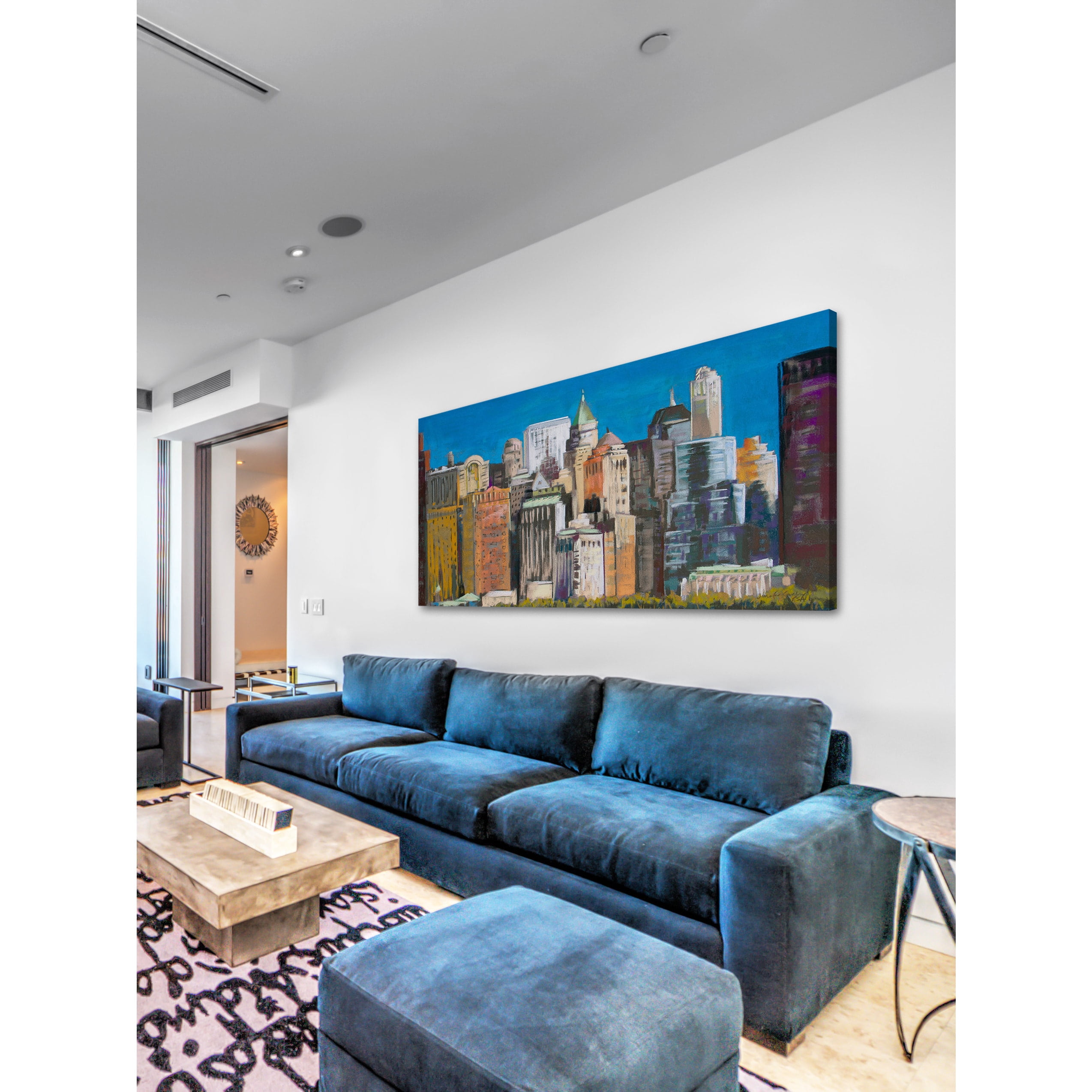 "Skyline New York City 3" Painting Print on Wrapped Canvas