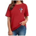 thumbnail image 6 of UngA Women's 250th Anniversary Crew-Neck T-Shirt Faith USA 250 Years Patriotic Eagle Graphic Womens Tshirt (Red,M), 6 of 7