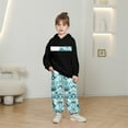 thumbnail image 2 of Curuila Boys Girls Two Piece Set Long Sleeve Cartoon Print Hoodie Pullover Tops Long Pants Fashionable Soft Autumn Winter Outfits Suit Black Size 9-10 Years, 2 of 4