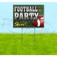 thumbnail image 1 of Football Party Here (18" x 24") Yard Sign, Includes Metal Step Stake, 1 of 6