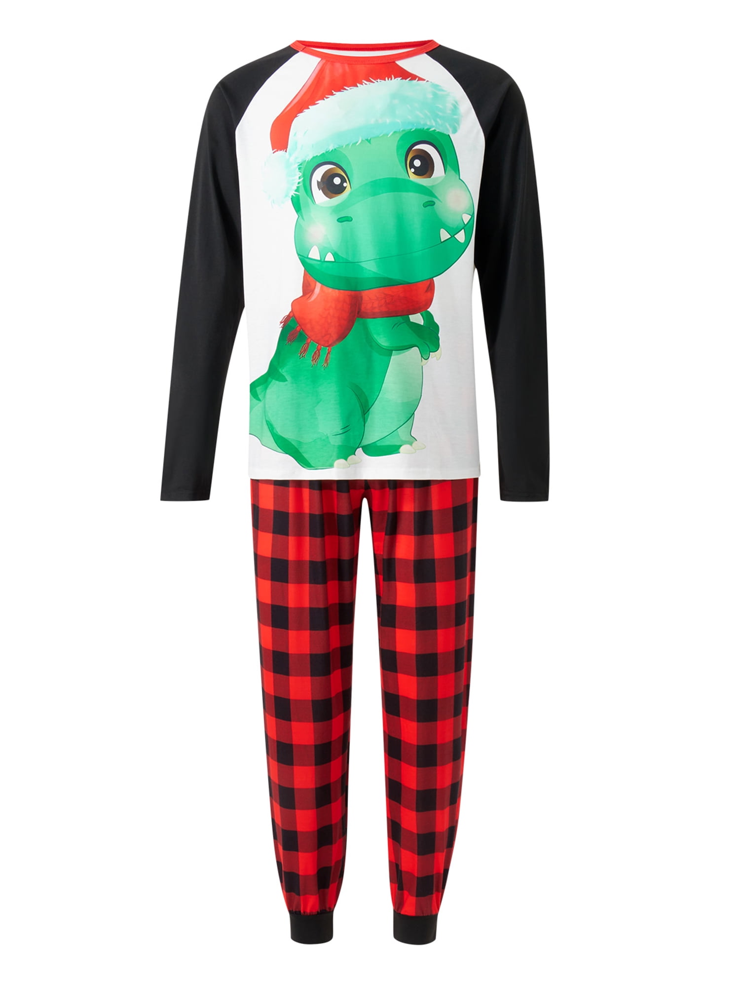 Sunisery Holiday Christmas Family Pajamas Matching Set Dinosaur Xmas