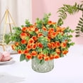 thumbnail image 2 of AYktou Artificial Flowers Fake Flowers Simulation Bouquet, Multi-Headed Small Rose Home Living Room Decorative Flowers Non-Fading Fake Flowers Wedding Gardening Arrangement Simulation Flower, Orange, 2 of 6