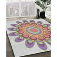 thumbnail image 3 of Ahgly Company Machine Washable Indoor Square Transitional Bashful Pink Area Rugs, 3' Square, 3 of 7