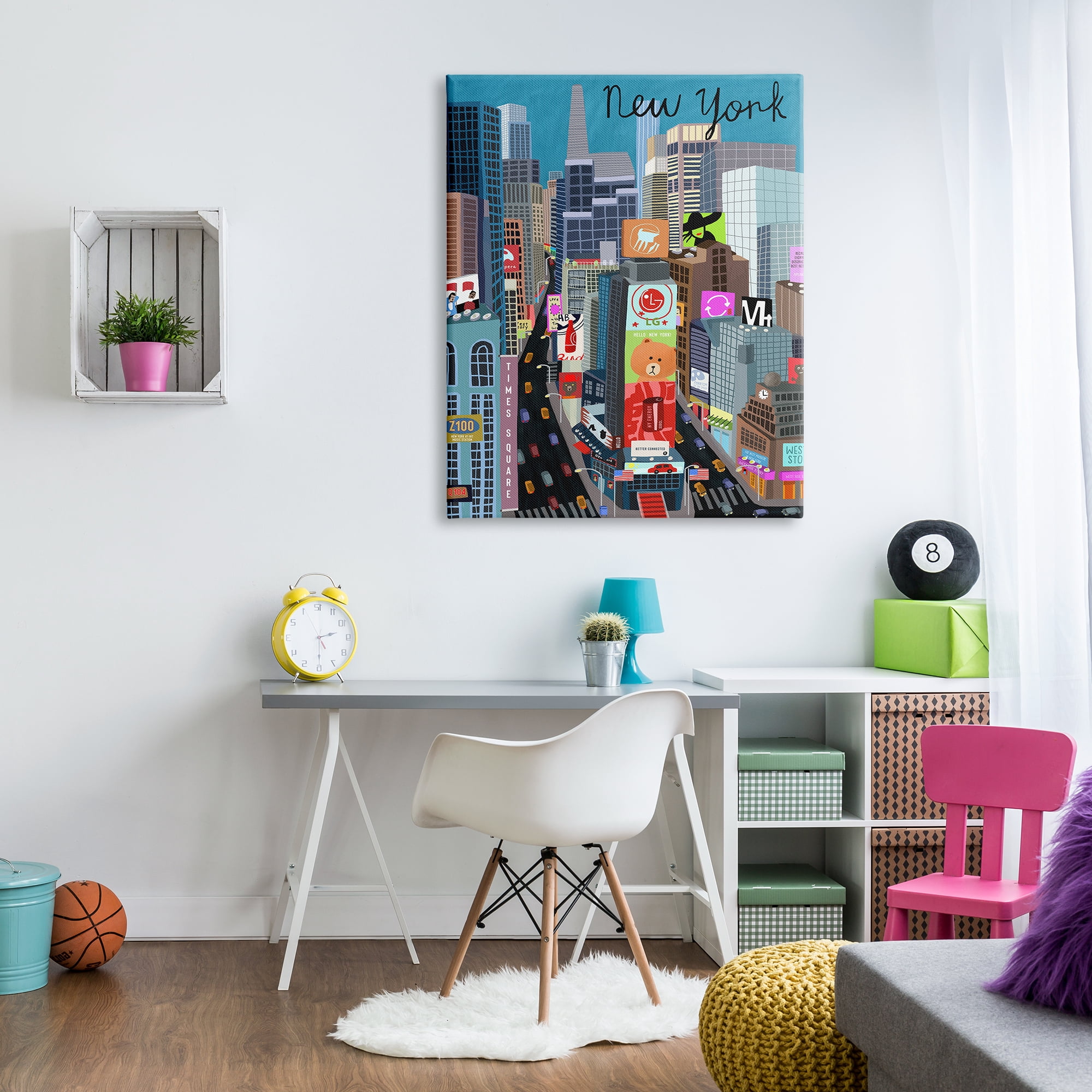 New York Cityscape Time Square Urban Landmarks 36 in x 48 in Painting Canvas Art Print, by Stupell Home Décor
