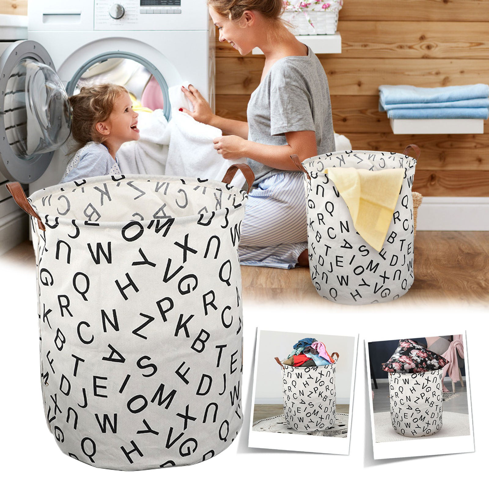 Large Double Laundry Washing Bag Foldable Popup Basket Bin Hamper Storage 