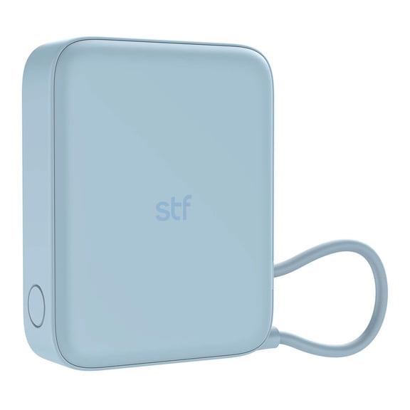 Batería Power Bank Portátil STF 10 000 mAh 20W PD Cable tipo C integrado color Azul