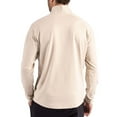 thumbnail image 2 of Men's Cutter & Buck Light Brown Denver Broncos Adapt Eco Knit Hybrid Recycled Quarter-Zip Jacket, 2 of 2