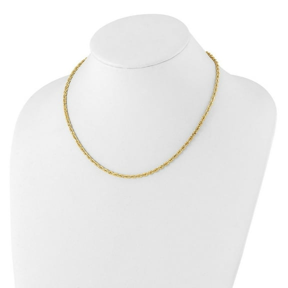 Diamond2Deal 14k Yellow Gold Polished and Diamond-Cut Fancy Twisted Necklace for Women 18"