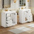 thumbnail image 5 of Harper & Bright Designs 60'' Bathroom Vanity Sink Combo , Modern Bathroom Cabinet Freestanding with Drawers, Bathroom Storage Cabinet with Soft Closing Doors, White, 5 of 11