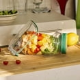 thumbnail image 5 of ABCISI Salad Pod Mason Jar Side Open, 1000 ML Reusable Leakproof Salads Jar, Portable Salad Lunch Container for Alternating Use, Snack Box with Lid Suitable for Office, Picnic, Gym, Travel, 5 of 10