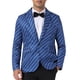 thumbnail image 1 of BLAZER RAYADO INSPIRADOR PARA HOMBRES, CHAQUETA DE TRAJE CON PATRÓN DE RAYAS, SAKO DE NEGOCIOS DEPORTIVO, TALLA XL, AZUL OSCURO, 1 of 4