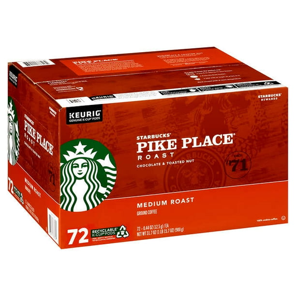 Starbucks Pike Place Medium Roast K-Cup, 72 Count - Walmart.com