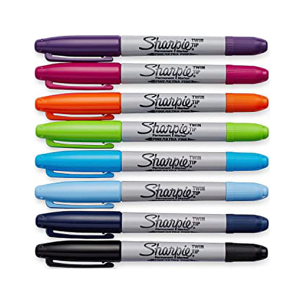 Sharpie medium-fine twin set of 8 oil-based pens, marker, color pen set, art, illustration, coloring book, drawing, sketching, decorating, entrance
