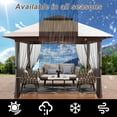 thumbnail image 3 of 12 X 12ft Pop-up Gazebo, Double Roof Outdoor Canopy Tent with Mosquito Netting, Camping Canopy Gazebo for Lawn, Patio and Garden, 3 of 9