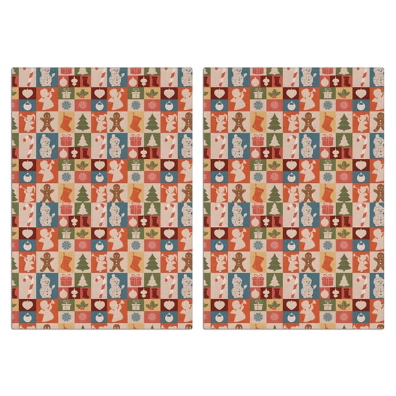 2 Pcs Funny Kitchen Towels,Multicolor Christmas Icon Pattern Microfiber Dish Towels,Kitchen Tea Towels,Kitchen Towel Set (18" X 26")