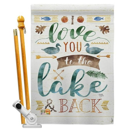 UPC: 0797277956986 | Breeze Decor BD-OU-HS-109049-IP-BO-D-US18-WA 28 x 40 in. Love You to the Lake Nature Outdoor Impressions Decorative Vertical Double Sided House Flag Set & Pole Bracket Hardware