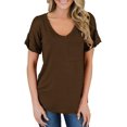 thumbnail image 3 of T-shirt à Manches Courtes et Col Rond pour Femmes, 3 of 3