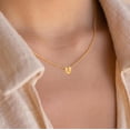 thumbnail image 2 of Custom Bubble 3D Letter Necklace Name Beads Necklace 18K Gold Plated Dainty Initial Personalized Necklace for Women Mom Mother Girlfriend Initial Alphabet A-Z, 2 of 13