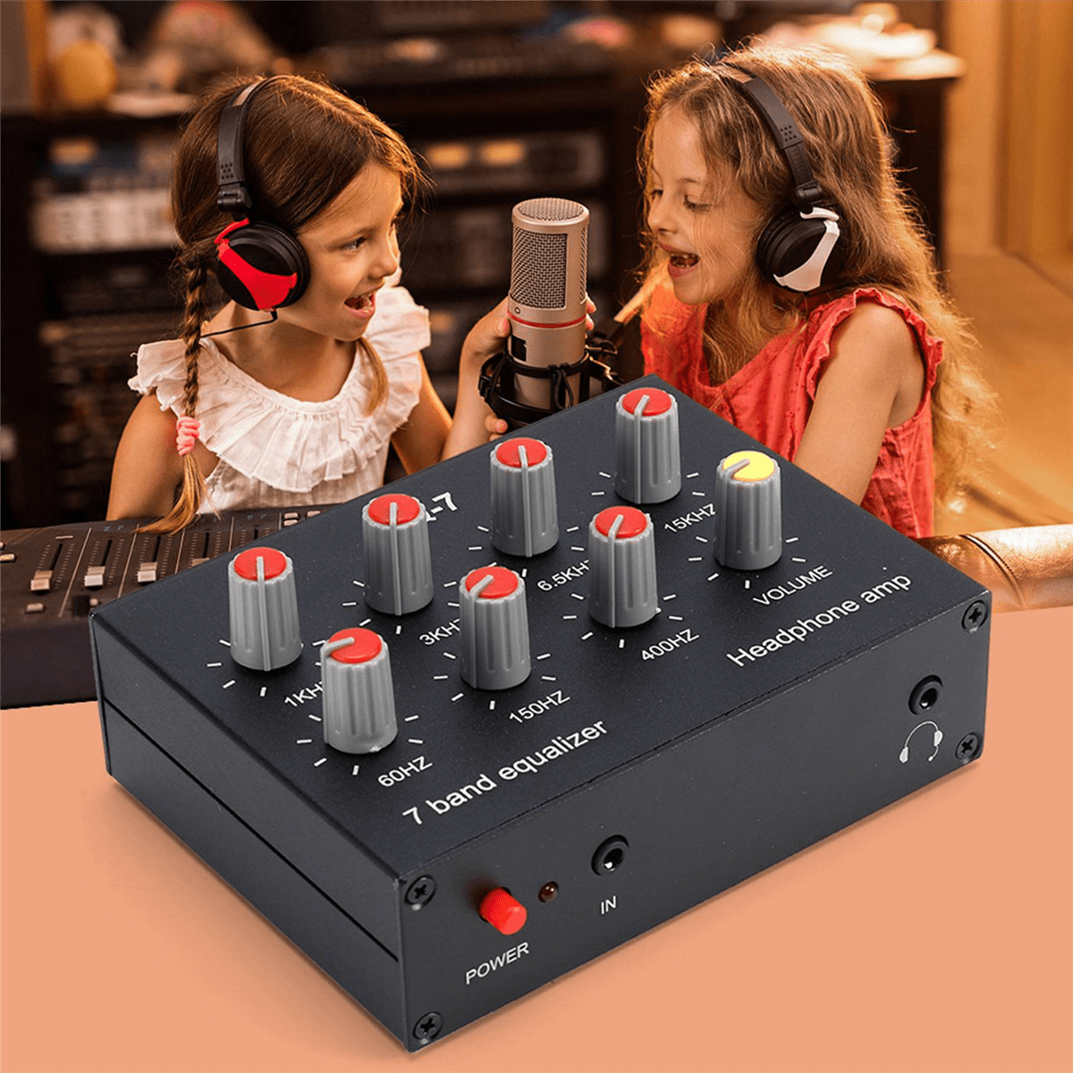 2X EQ-7 Car Audio Headset Amplifier 7-Band EQ Equalizer 2 Channel Digital Sound Equalizer