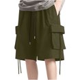 thumbnail image 6 of cllios Men's Multi Pockets Cargo Shorts Big and Tall Drawstring Elastic Waist Cargo Shorts for Men Summer Lightweight Casual Loose Work Shorts, 6 of 9