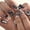JP3076 [Glue model], variant on Black three-dimensional bow wearing nail pearl love star nail art piece gradual change sequins letter almond nail piece