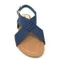 thumbnail image 3 of Victoria K Women's Perforated CrissCross Straps With Side Buckle Sandals, 3 of 5